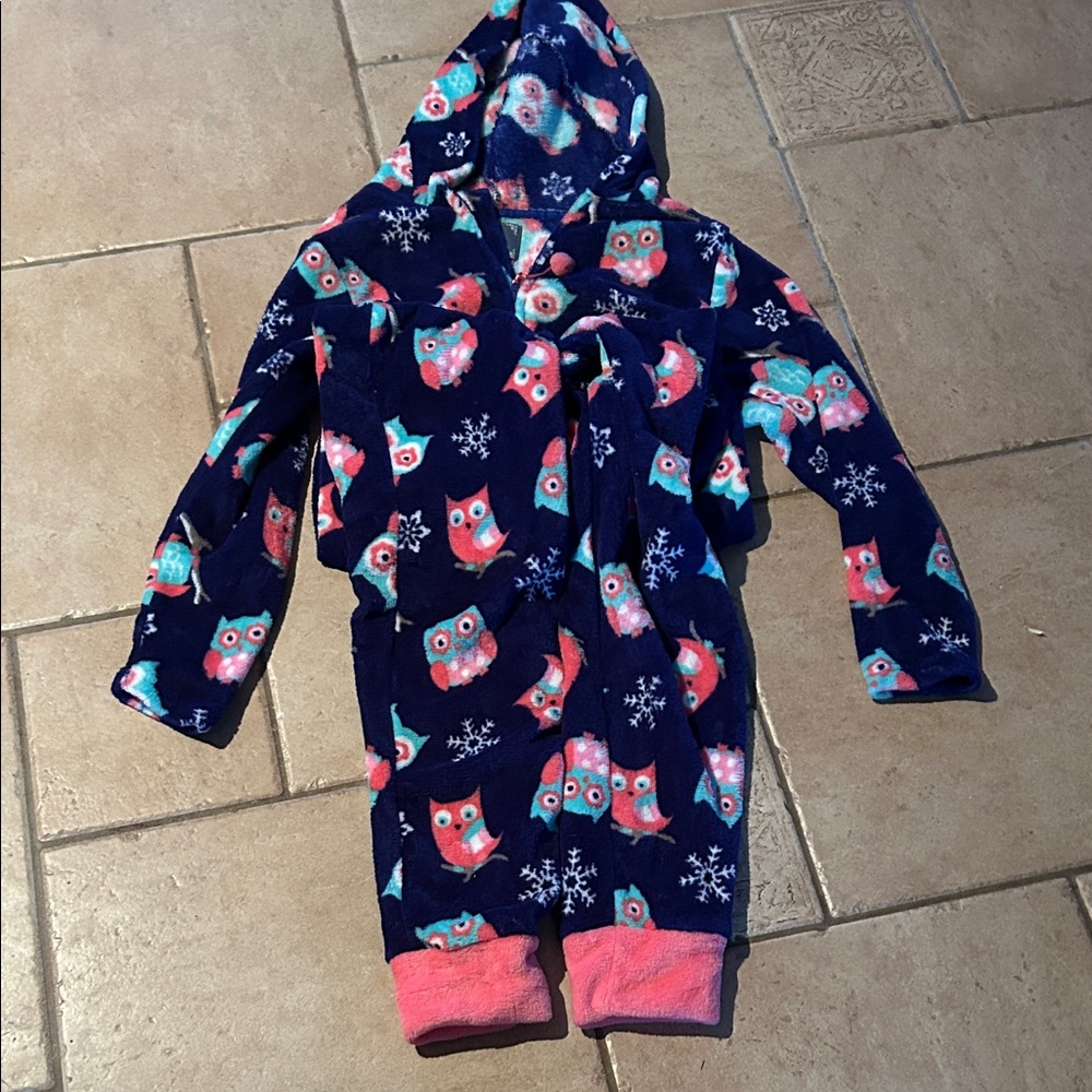 Owl Print Hooded Pajamas